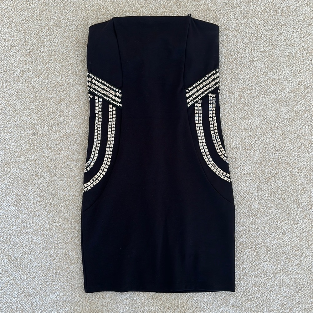 Guess Studded Strapless Mini Dress